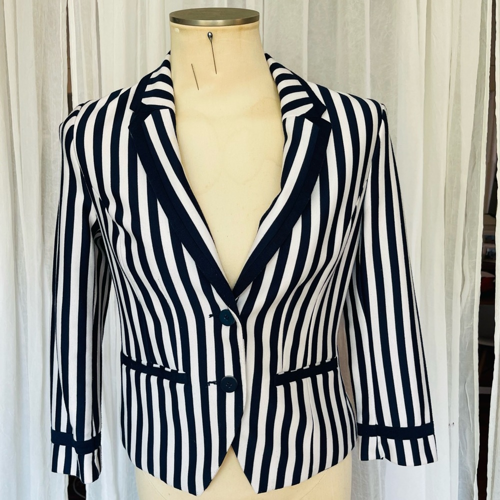 H&M blazer navy/white size 12